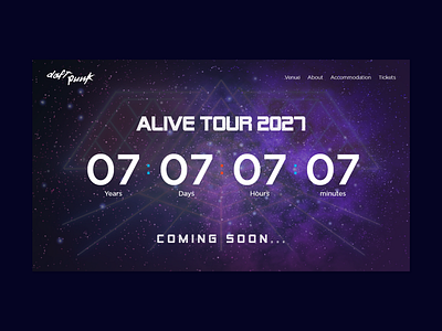 Daily UI Challenge 014 around the world branding clock countdown daftpunk dailyui design minimal music timer tour typography ui vector web