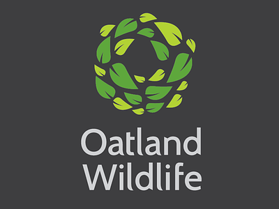 Oatland Wildlife adventure circle gray green leaves logo maysdesigns oatland wildlife rebrand reserve scad simple