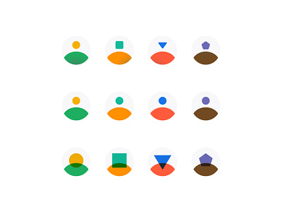 Avatar Studies avatar brooklyn circle design design system experiment explore fun halftone hexagon icons illustration multiply nyc set shapes square studies triangle ui design