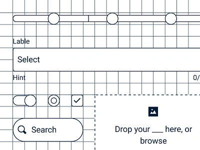 Design System Blueprint pt. 1 blueprint brooklyn brooklyn nyc celebrate checkbox components design dropzone figma icon input field line navy progressbar radio button search select system toggle switch ui