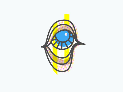 Eye blue circle eye graphic icon iconography line pixelate sketch tan vector yellow