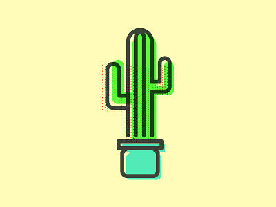 Cactus blue cactus design graphic green hot icon iconography line orange pot summer