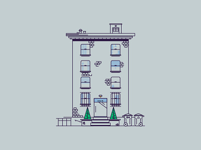 Union Street apartment blue brooklyn design graphic green iconography illustration line nyc park slope union