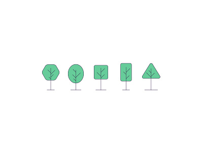 Little Trees brookly nyc circle graphic design green icon illustration octagon rectangle shapes square tree triangle