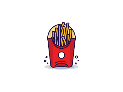 French Fries brooklyn nyc carton fast food flat french fries illustration packaging potato red shapes sticker mule yellow