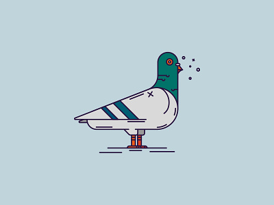 Confused Pigeon animal bird blue brooklyn nyc confused flying graphic design grey icon illustration orange pigeon