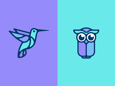 Hummingbird | Owl bird blue brooklyn nyc hummingbird icon illustration logo owl purple summer