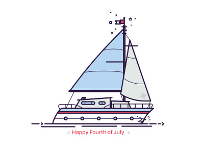 Fourth Sailboat 4 america beach boat brooklyn nyc flag fourth of july happy ocean sailboat sailing usa