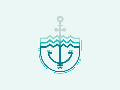 Avalon Anchor anchor avalon nj beach blue brooklyn ny icon illustration logo ocean shore summer waves