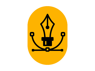 Pen Tool badge black brooklyn nyc curve graphic design icon illustration illustrator patch pen tool sticker mule yellow