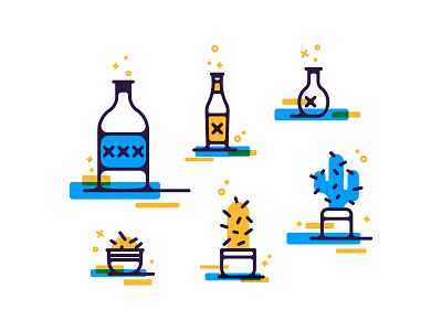 Plants And Drinks alcohol beer brooklyn nyc cactus desert drinks happy hour icon illustration multiply plants summer