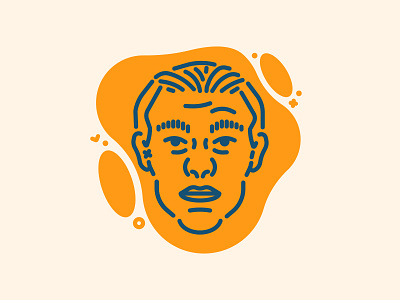Self Portrait 01 brooklyn nyc face geometric iconography illustration male man me orange self portrait simple summer