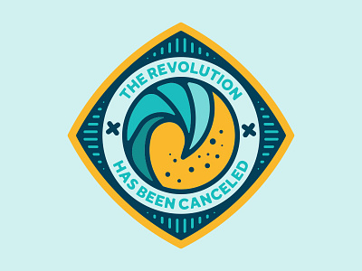 Revolution Canceled badge beer blue brooklyn nyc illustration ocean revolution canceled shore six point jammer summer swell wave