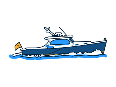 Hunt 46 Yacht boat brooklyn nyc flag hunt 46 illustration luxury nautical ocean sailing sea summer yacht