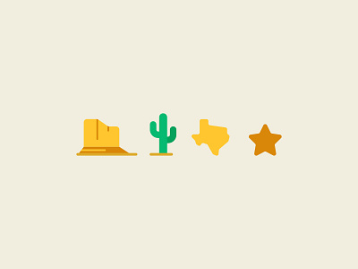 Texas Icons brooklyn nyc cactus dallas texas desert icons illustration lone star rocks simple southwest travel united states