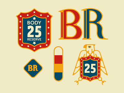 Body Reserve Branding Elements 25 badge bank body reserve branding brooklyn nyc eagle fitness gym typography vintage work out