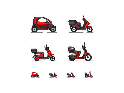 Scoot App Icons app icons brooklyn ny cargo driving electric illustration pixel quad san francisco scoot scooter vehicle
