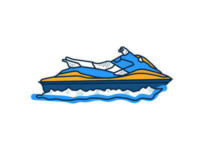 Yamaha Ex Deluxe boat brooklyn ny illustration series jet ski machine ocean summer wake water sports wave runner waves yamaha ex deluxe
