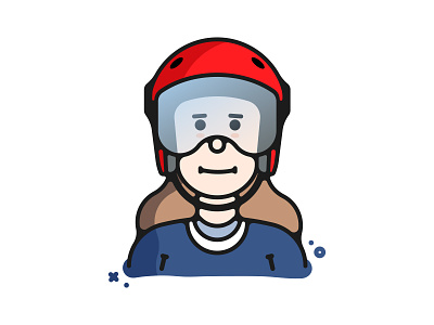 Scoot ID avatar brooklyn ny character face girl helmet illustration portrait scoot id scooters visor woman
