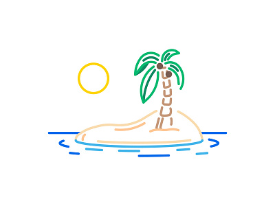 Beach Time 404 beach brooklyn ny coconuts illustration ocean palm tree sand sun time away vacation water