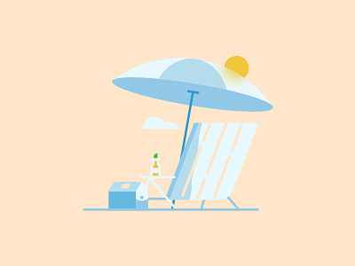 Fourth Vacation beach beer brooklyn ny chair cooler corona fourth of july illustration summer sun umbrella vacation