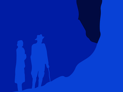 Exploration blue brooklyn ny cave dark depth explore illustration man nature silhouette wanderlust woman