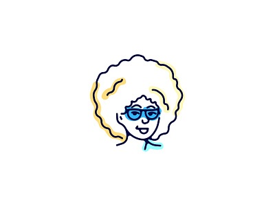 Foxy afro brooklyn ny character doodle foxy glasses illustration mono weight power style warmup woman