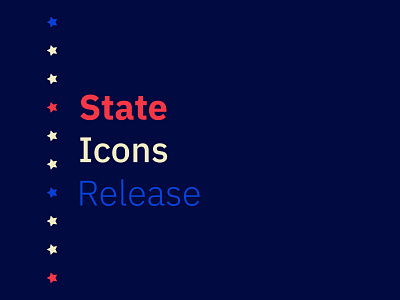 State Icons Release full icon set goodies icons noun project patriotic red white and blue release sans serif stars united states of america usa