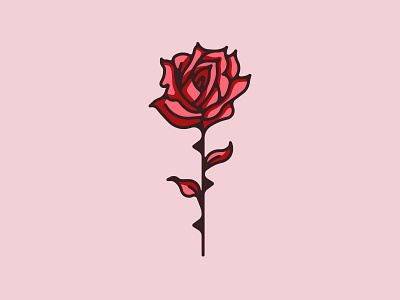 Friday I'm In Love brooklyn ny brush stroke flower gardening illustration line work petal pink plant red rose tattoo