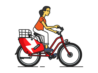 Scoot Ebike Rider barcelona brooklyn ny city electric bike illustration pedal ride share rider scoot transportation urban woman