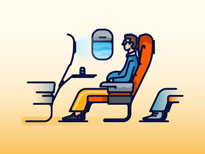 In Flight Entertainment air airplane airplanes beer brooklyn ny business travel entertainment flight flying glasses glow gradient illustration line man screen travel traveler warm window seat