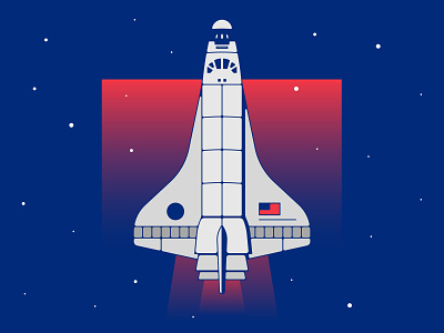Searching for Space american blue brooklyn ny explore flag flying galaxy gradient illustration mono nasa program rocket man rocket ship searching shuttle space space shuttle stars travel