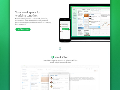 Workchat landing page animations clean evernote gradient landingpage ui ux