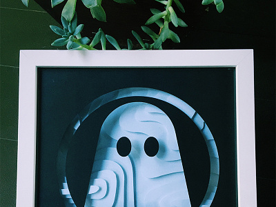 Topographic Ghostly ghost handmade paper papercraft shadow box