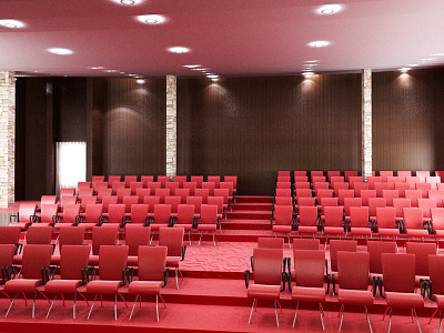 Auditorium ( camera view next ) 3d rendering auditorium stage