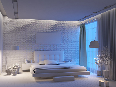 Bed Room ( clay render )