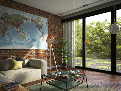 Living Room ( evening shade of light ) 3d art 3d rendering interior rendering