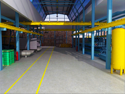 Industrial Warehouse Interior factory hangar industrial shed storage cargo