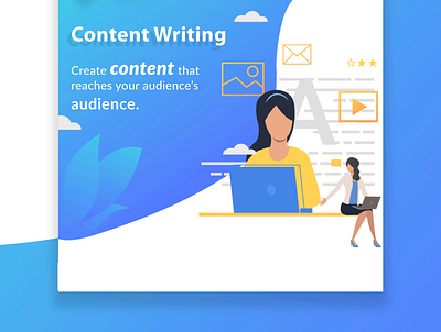 content writing banner content content writing creativity design illustration poster ui uiux ux writing
