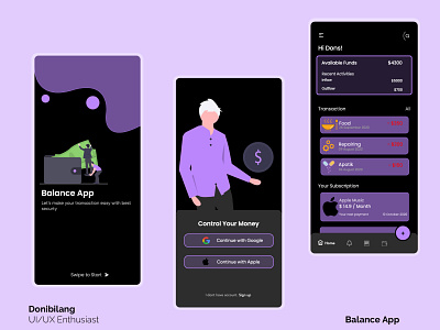 Dribbble Balance App apps design designapp dribbble illustrator mobileappdesign ui ui ux uidesign ux uxdesign