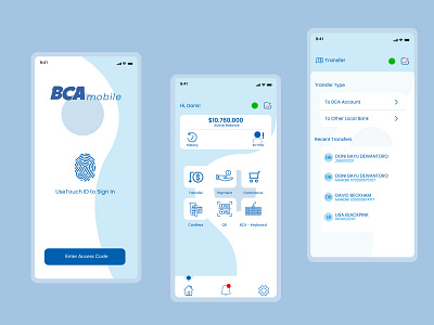 Dribbble BCA App app design designapp dribbble illustration ui uiux ux