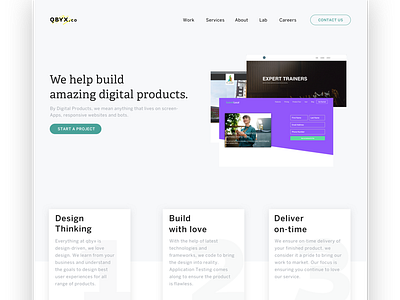 Qbyx Site ui ux web design website