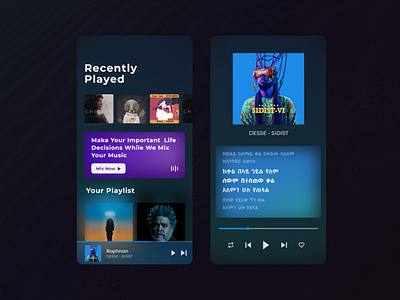Zema : Music Streaming App - Theodore Negusu app concept music player streaming ui ux