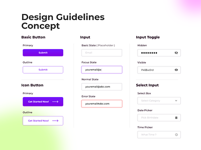 Design Guidelines Concept concept design design guidelines design system ui ux