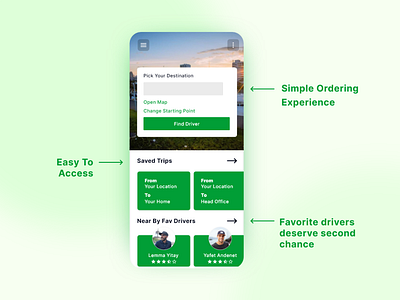 Ride hailing app re-design