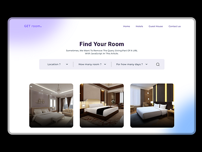 GET room - Hotel room searching UI Concept booking concept design hotel room search searching ui ux website