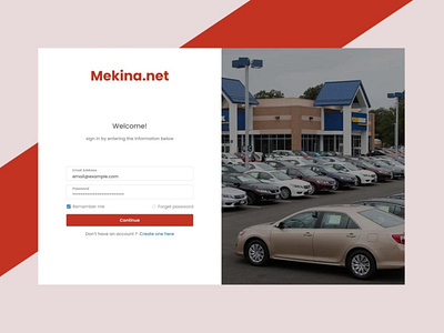 Mekina Net - Login Page Concept