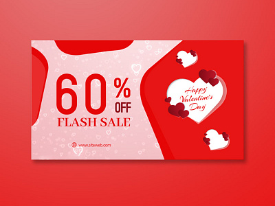 60 off Flash Sale Happy valent s day jp artwork banner ad buy design discount facebook ad flash sale illustration social media super sale valentine day