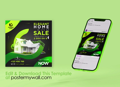 Home For Sale Social Media Post Template promotion