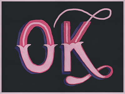OK color illustration lettering letters photoshop